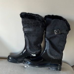 NWOT Michael Kors furry rubber sole boots! Can be folded or straight! Beautiful!
